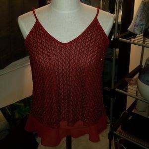 Royal Red Shirt with small beads